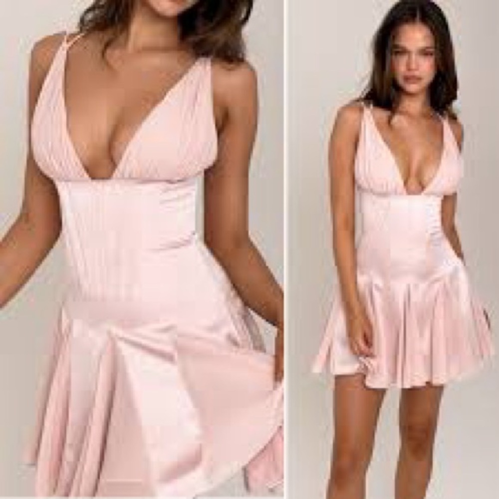 House of CB samida blush pink mini dress xs